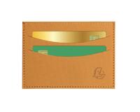 Porte-cartes horizontal avec poches centrales Denim - Moutarde