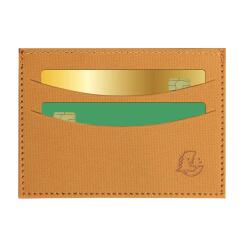 Porte-cartes horizontal avec poches centrales Denim - Moutarde