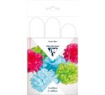 PAPIER DE SOIE, Set de 3 pompons à suspendre Ø30x1 et Ø40x2 - Blanc