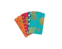 Carnet piqûre textile Neo Deco Collection Mi-Saison 7,5x12 cm 48 pages ligné motifs assortis papier ivoire - Assortis