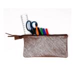 KLEO-PATHRA CUIR Grande Pochette 2 compartiments 22x11 cm Argent