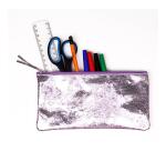 Céleste CUIR Trousse plate 22x11 cm Rose