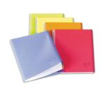 Cahier reliure intégrale Linicolor FRESH 24x32cm 160 pages petits carreaux 4 couleurs de bande couverture plastique polypropyène rainuré Couleur aléatoire - Assortis