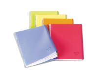 Cahier reliure intégrale Linicolor FRESH 24x32cm 160 pages petits carreaux 4 couleurs de bande couverture plastique polypropyène rainuré Couleur aléatoire - Assortis