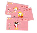 Cartes d'invitation, Princesses - Rose