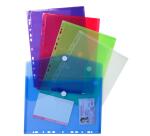 Fundas en forma de sobre con taladros A4 2/100e Polipopileno reciclado - Colores surtidos