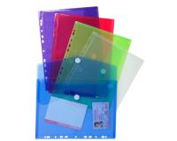 Fundas en forma de sobre con taladros A4 2/100e Polipopileno reciclado - Colores surtidos