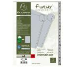 Intercalaires imprimés alphabétiques PP recyclé - AZ 20 positions - A4 - Gris