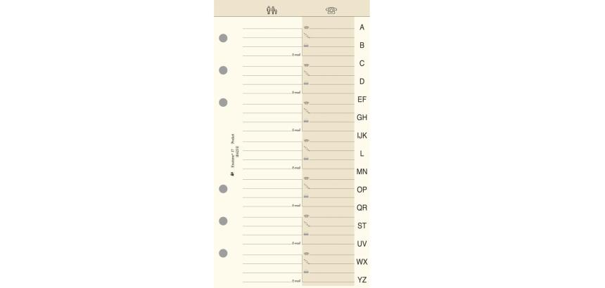 Recharge Exatime 17 Pocket - Répertoire alphabétique indexé