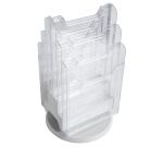 Distributeur de prospectus tourniquet de table 6 Compartiments A4 - Cristal