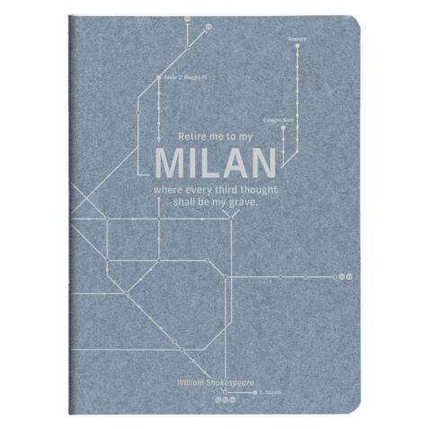 Jeans métro, Carnet piqué cousu fil A5 - 14,8 x 21 cm, 96 pages, ligné, ass. - Bleu jeans