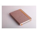 Rhodiarama carnet rembordé rigide A5 192 pages ligné papier ivoire 90g fermeture élastique - Taupe