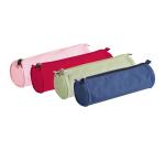 Trousse textile ronde Ø7x22 cm, 3 couleurs assorties - - Assortis