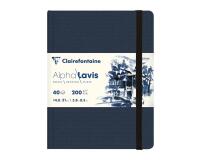 Alpha Lavis carnet cousu 40F A5 300g - Bleu