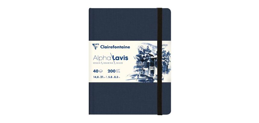 Alpha Lavis carnet cousu 40F A5 300g - Bleu