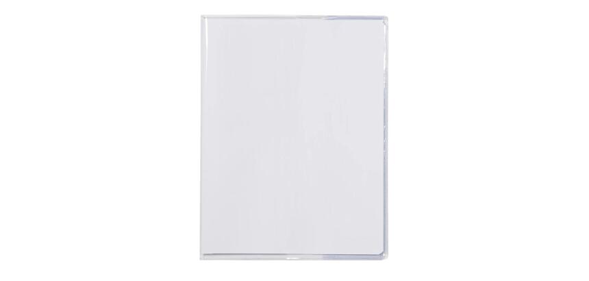 Protège-cahiers cristalux avec rabats marque-pages PVC 22/100ème 17x22 cm - Incolore