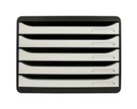 Module de classement Big Box Plus horizon 5 tiroirs Glossy - Blanc brillant