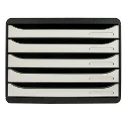 Módulo individual BIG-BOX PLUS HORIZON, 5 cajones, STOP de seguridad, porta-etiquetas - 270x355x271 mm - GLOSSY - Blanco glossy