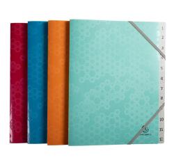Maïa PP Multi Part 3 Flap File 12P, A4 - Assorted colours