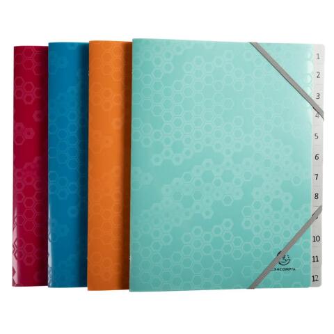 Clasificadores con 3 solapas Maïa - Tamaño: 25x32 cm para: A4 - Colores surtidos