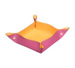 Rhodiarama vide-poche réversible simili cuir italien 12x12x4,5 cm - Fuchsia