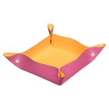 Rhodiarama vide-poche réversible simili cuir italien 12x12x4,5 cm - Fuchsia