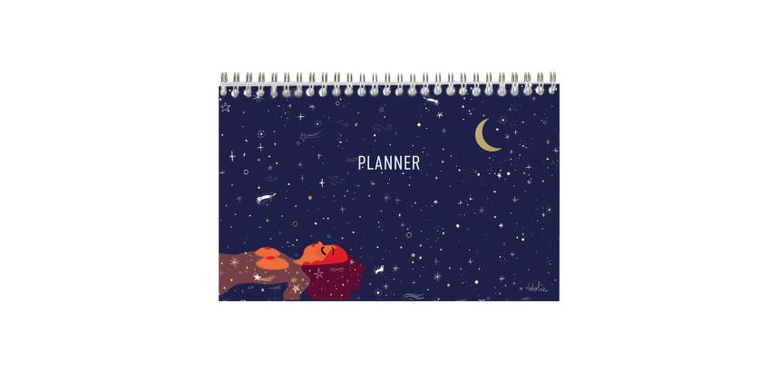 Adolie, Bloc planner reliure intégrale en-tête 22x14 cm 53 feuillets imprimés