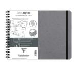 My.Notes Age Bag cahier reliure intégrale à marges détachables B5 paysage 120 pages détachables DOT + cadre en-tête - Gris