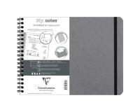 My.Notes Age Bag cahier reliure intégrale à marges détachables B5 paysage 120 pages détachables DOT + cadre en-tête - Gris