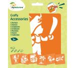 Set de 6 pochoirs enfants, Pirates - Orange