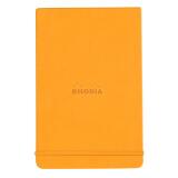 Rhodiarama Webnotepad rembordé rigide 9x14 cm 192 pages ligné microperforé papier ivoire 90g fermeture élastique - Orange