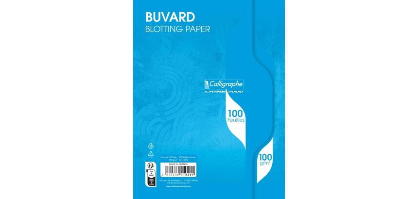 Buvard 7000 16x21 cm 100 feuilles uni 100 g teinte blanche
