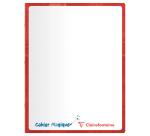 Cahier Magique couverture ardoise double-face effaçable piqué 17x22cm 48 pages grands carreaux (Seyès tricolore) - Rouge