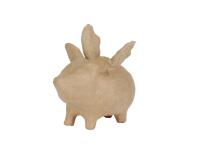 Tirelire cochon volant 15,5x11x14cm - Kraft