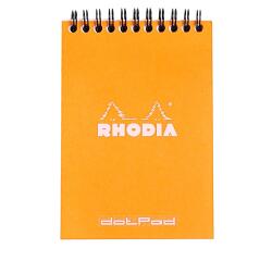 Bloc reliure intégrale Rhodia Classic 10,5x14,8 cm 80 feuillets dot microperforé 80g - Orange