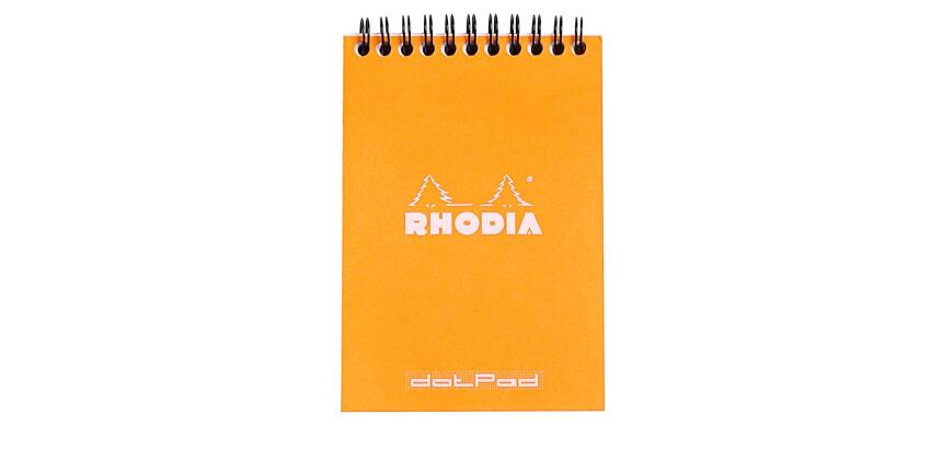 Bloc reliure intégrale Rhodia Classic 10,5x14,8 cm 80 feuillets dot microperforé 80g - Orange