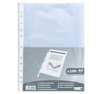 Bolsa de 100 Fundas con taladros A4 4/100e Polipropileno piel de naranja - Translúcido cristal