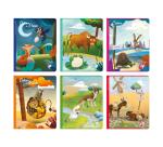 Cahier de poésie piqué 'Les Fables de La Fontaine' 17x22cm 48p grands carreaux + uni Couleur aléatoire - Assortis