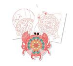 Graffy Pop Mandala 3D, Animaux marins - Bleu