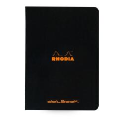 Cahier piqué Rhodia Classic 14,8x21 cm 96 pages dot non détachables 80g - Noir