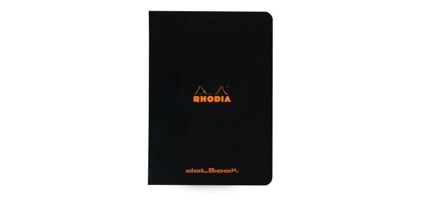 Cahier piqué Rhodia Classic 14,8x21 cm 96 pages dot non détachables 80g - Noir