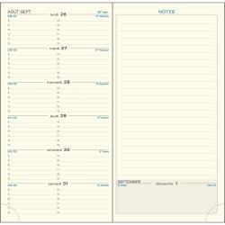 Recharge agenda de poche Espace 17 9 x 17,5 cm Semainier Janvier à décembre 2026 - Tranche naturelle