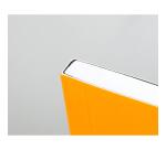 Rhodia Unlimited A5+ 16x21 cm 120 pages petits carreaux 5x5 avec cadre en-tête détachables microperforé avec élastique - Orange