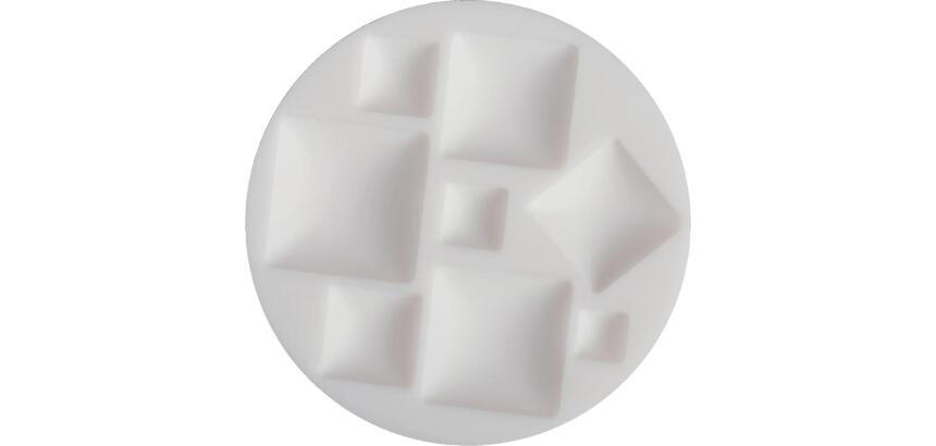 Cernit moule en silicone ø 7 cm Cabochons carrés - Blanc