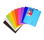 Cahier piqué Koverbook 17x22cm 96 pages ligné + marge couverture polypropylène transparent - Assortis