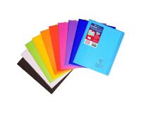 Cahier piqué Koverbook 17x22cm 96 pages ligné + marge couverture polypropylène transparent - Assortis