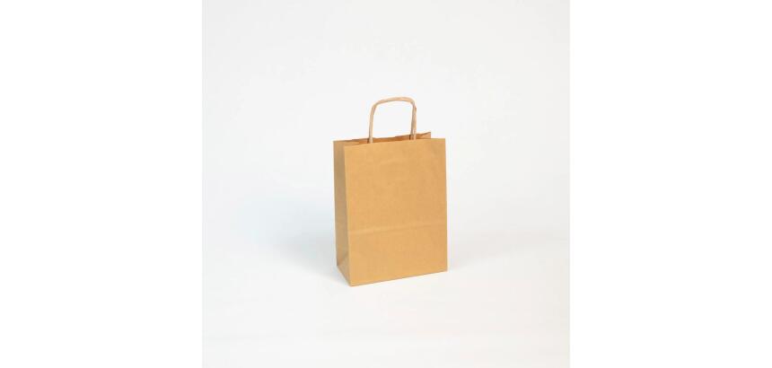 Paq.25 sacs kraft brun vergé, 16x8x21cm - Kraft