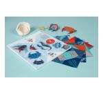 KIT ORIGAMI, Pochette de 60 feuilles 70g/m2 3 formats - Décor Faune marine - Multicolore