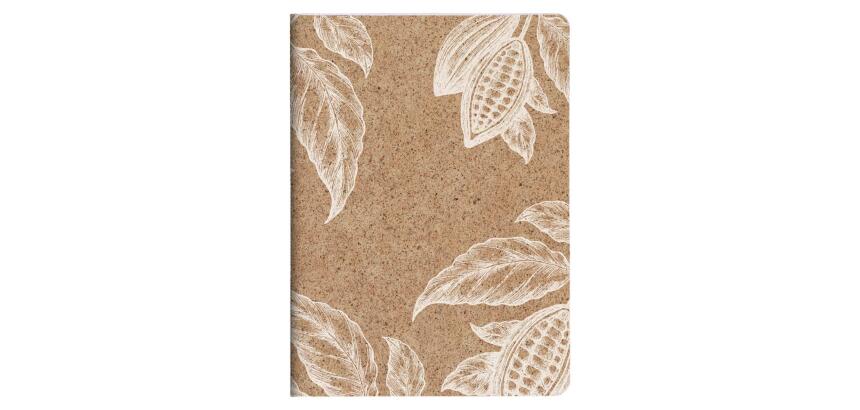 Cocoa motif, Carnet piqué cousu fil A5 - 14,8 x 21 cm, 96 pages, ligné, ass. - Cacao