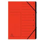 Stapled Multipart file with black elastic, 7 compartments, A4